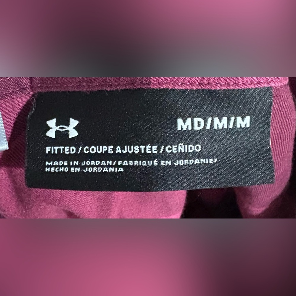 Under Armour Women's Burgundy Plaid Button Down Shirt - Picture 3 of 3